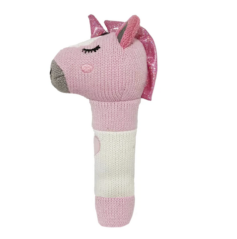 <b>Hand knit Rattle - Unicorn</b>