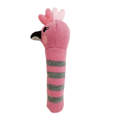 <b>Hand knit Rattle - Pink Galah</b>