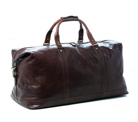 <b>Marcus Leather Overnight Travel Bag - Chocolate</b>