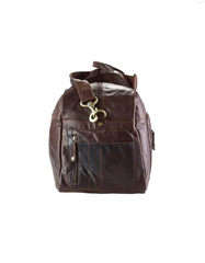 <b>Leather Overnight Travel Bag - Chocolate</b>