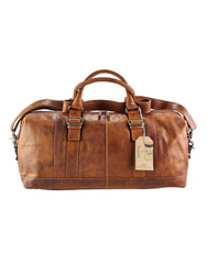 <b>Toowoomba Leather Overnight Travel Bag - Tan</b>